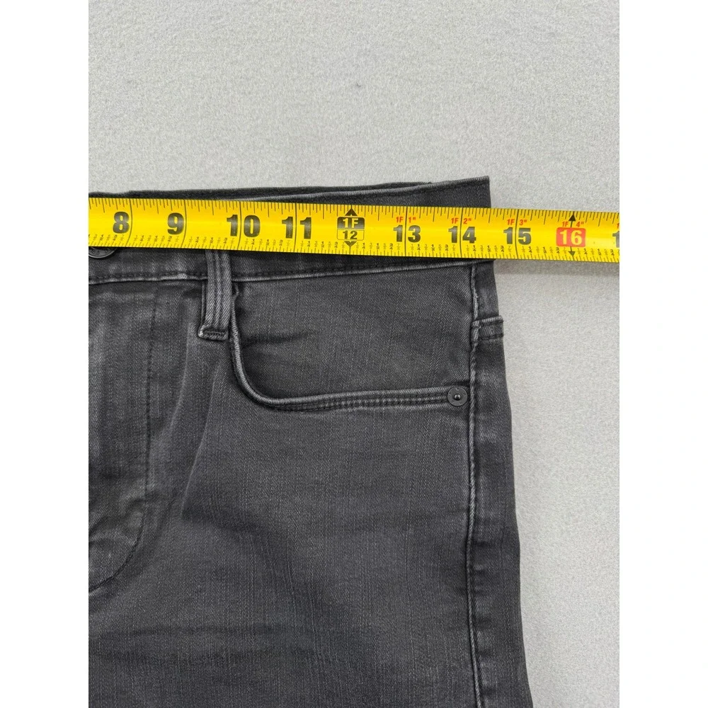 FRAME Le High Straight Slim Fit Jeans Womens 29 Black Raw Hem Kerry LHSTRA208 - Picture 6 of 12
